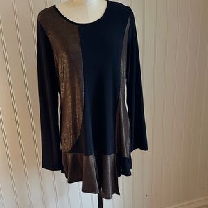 Elegant Black and Bronze Women's Top
